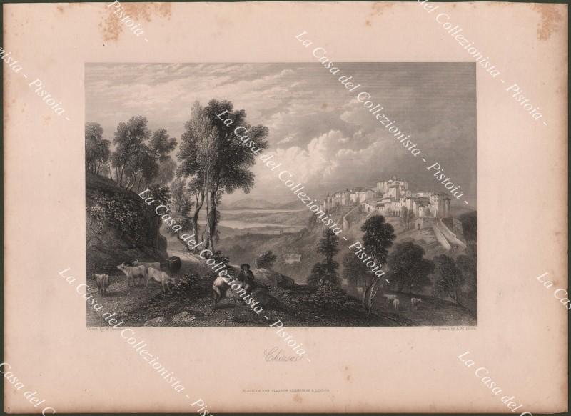 Chiusi. Veduta genrale. Dall'opera di Brockedon, circa 1840