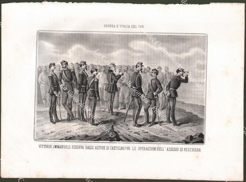 PESCHIERA. Vitt. Emmanuele osserva dalle alture di Castelnuovo le operazioni dell'assedio di Peschiera
