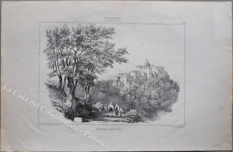 LAZIO. “Castel Gandolfo”. Villeneuve dis., Bernard lit., circa 1830.