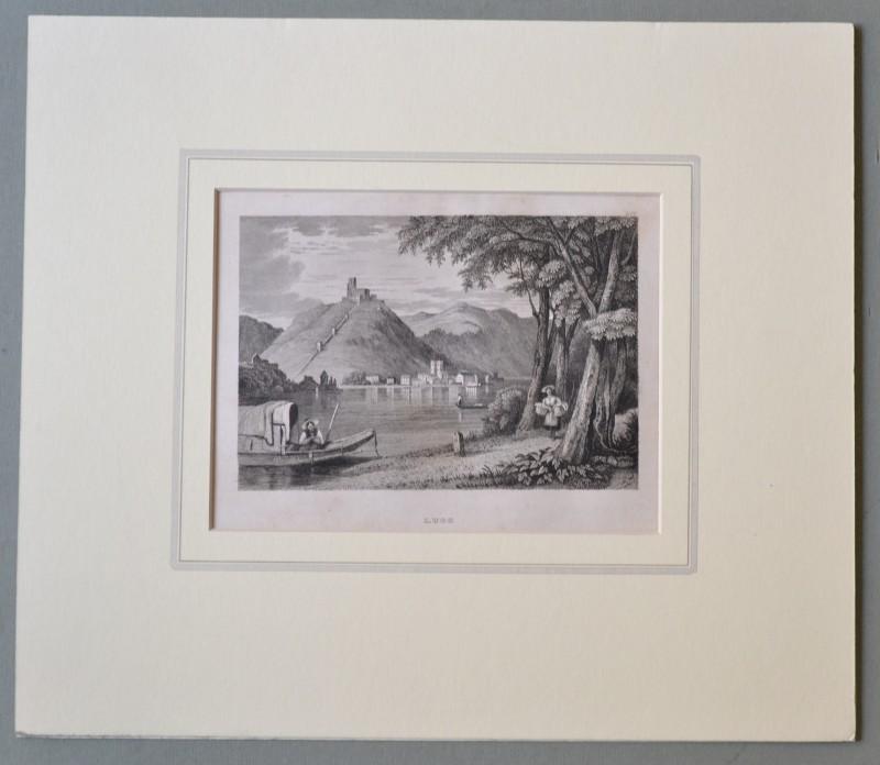 Umbria. LAGO DI PIEDILUGO, Terni. Pittoresca veduta. Incisione databile attorno al 1830.