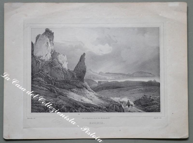 CAMPANIA – ISCHIA. “Eschia”. Michallon dis. Jacoltet lit., Engelmann, Parigi, 1823 circa.