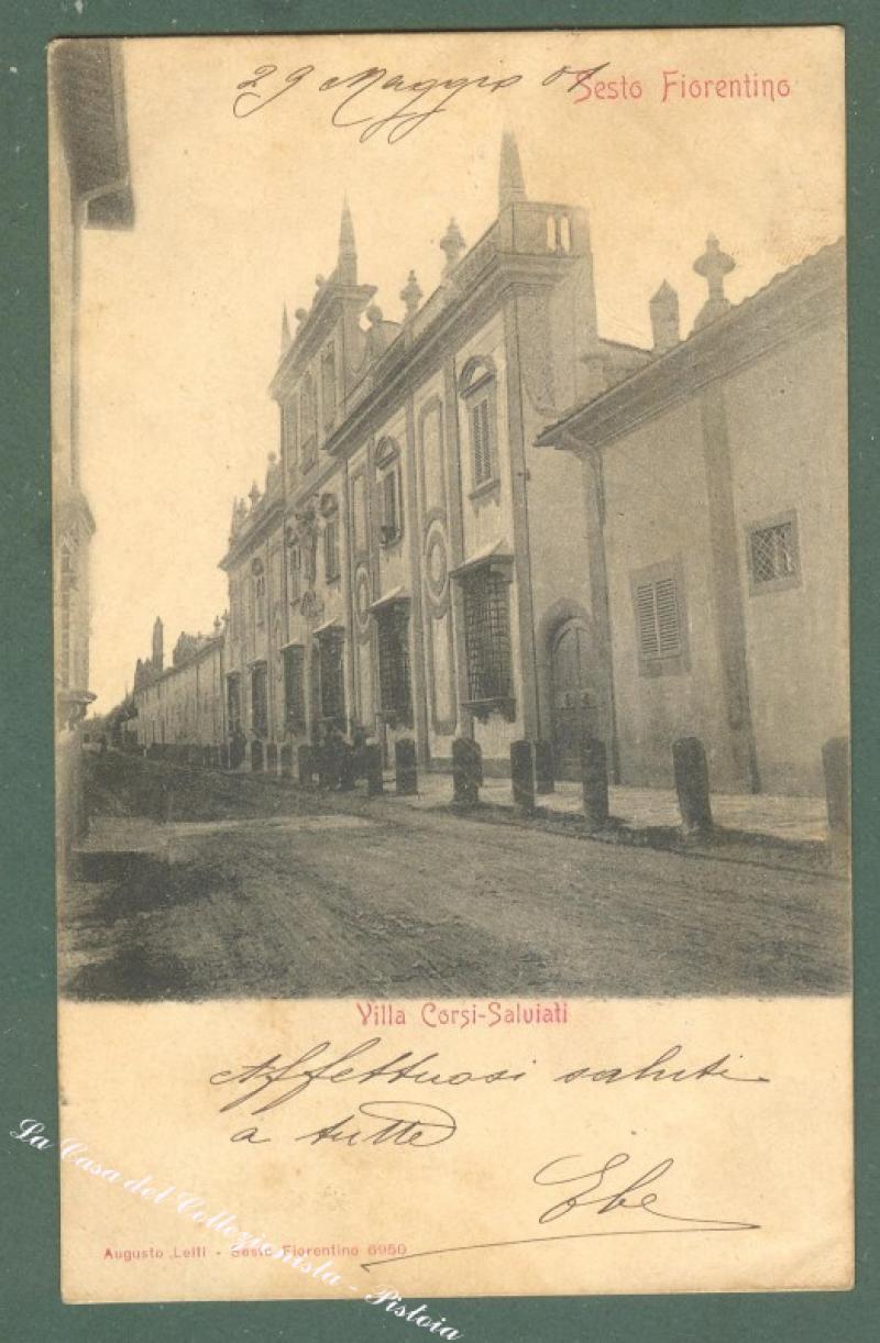 Toscana. SESTO FIORENTINO. Villa Corsi - Salviati. Cartolina d'epoca viaggiata.