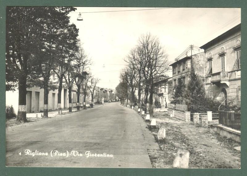 Toscana. RIGLIONE, Pisa. Via Fiorentina. Cartolina d'epoca non viaggiata