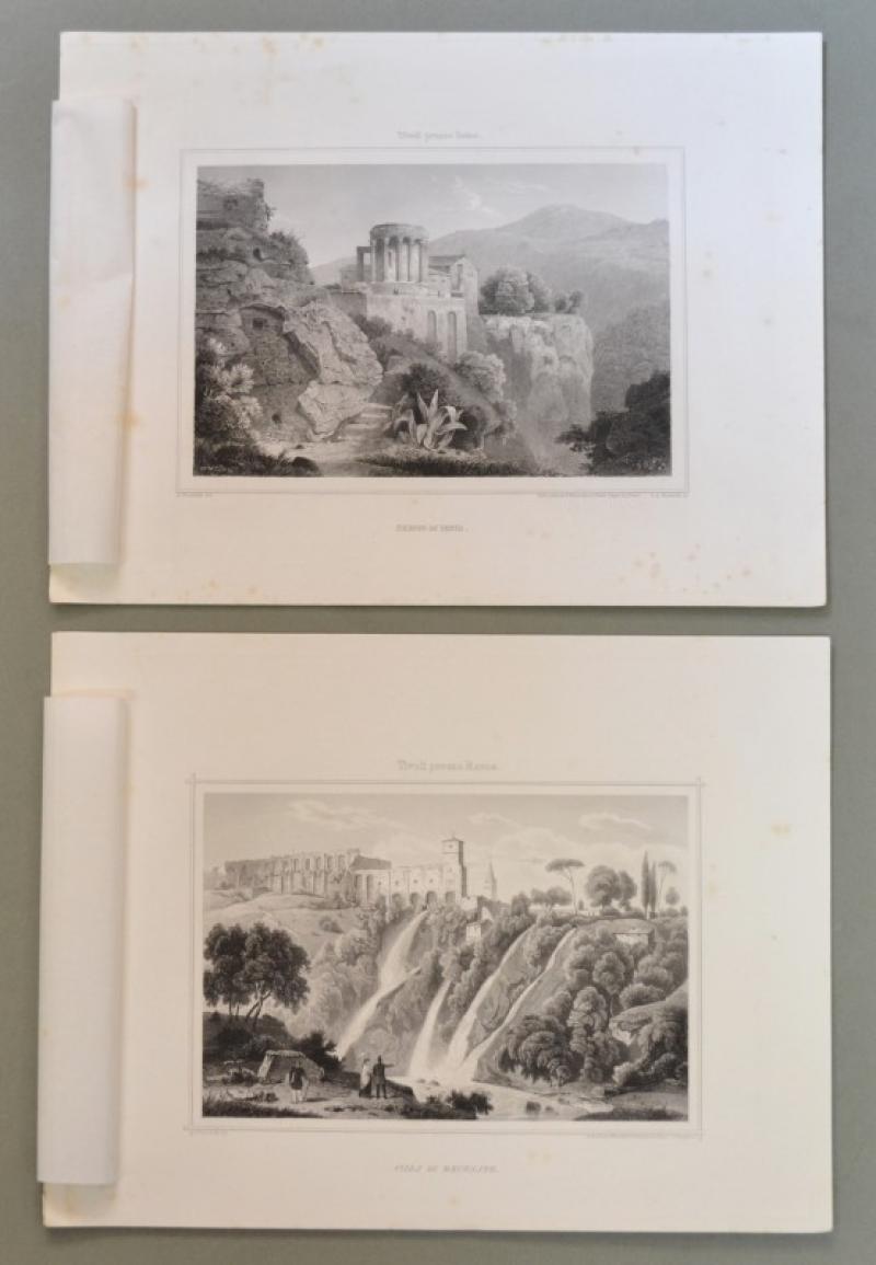 LAZIO, TIVOLI. Insieme di 2 belle vedute..., circa 1855