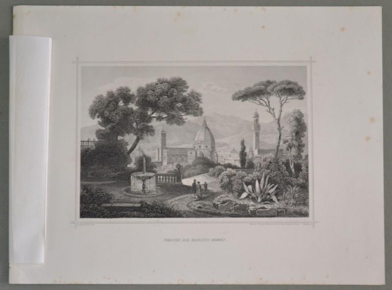 FIRENZE. "Firenze nel giardino di Boboli". Veduta generale. Circa 1855