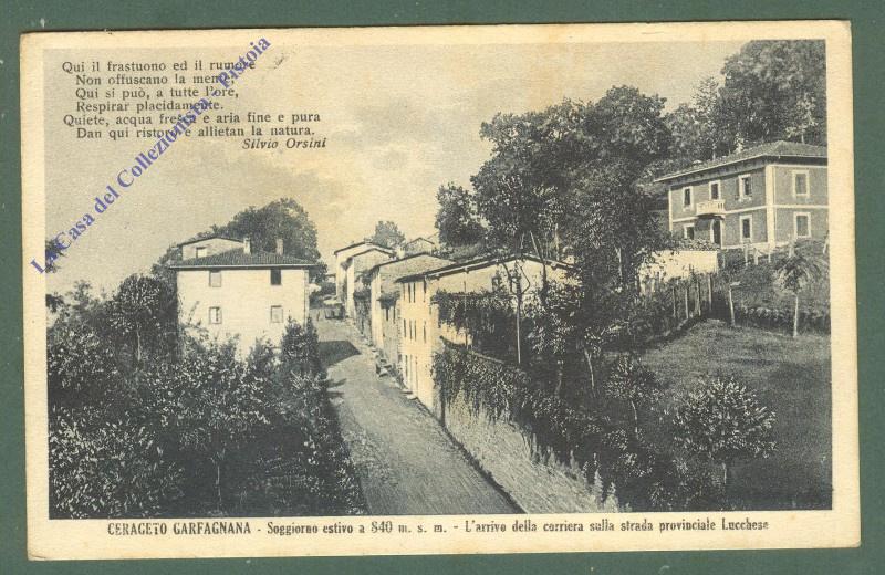 Toscana. CERAGETO GARFAGNANA, Lucca. Cartolina d'epoca viaggiata