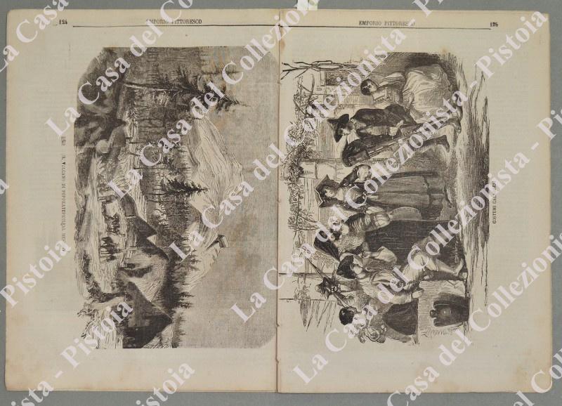 COSTUMI CALABRESI - PADOVA - TOLONE. Fascicolo numero 26 del 1865 de L'EMPORIO PITTORESCO.