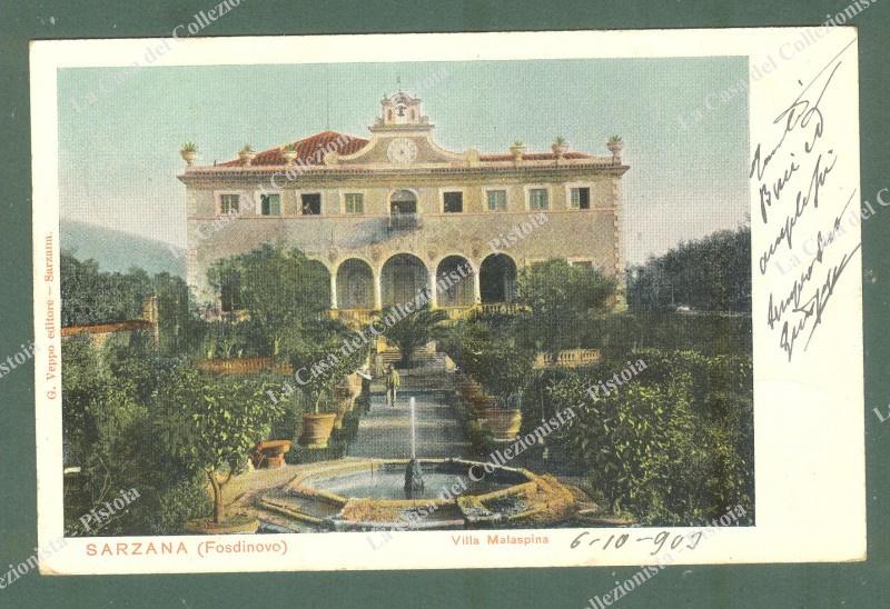 Liguria. SARZANA, Spezia. Villa Malarpina. Cartolina d'epoca viaggiata nel 1903