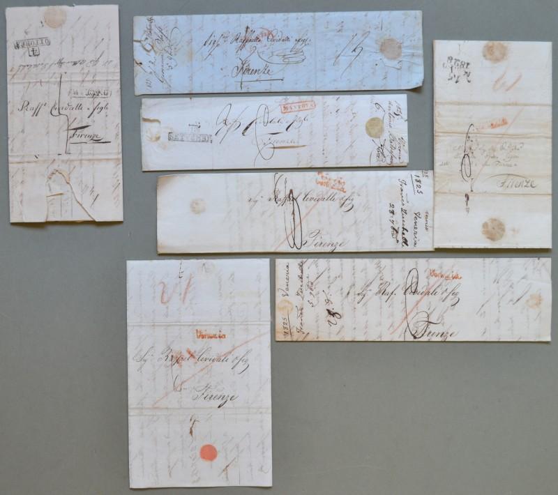 TOSCANA. 7 lettere (1825-1828) per Firenze. Tutte con testo.