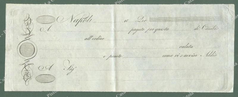 CAMBIALE IN BIANCO. Regno di Napoli, inizio '800. Carta vergellata