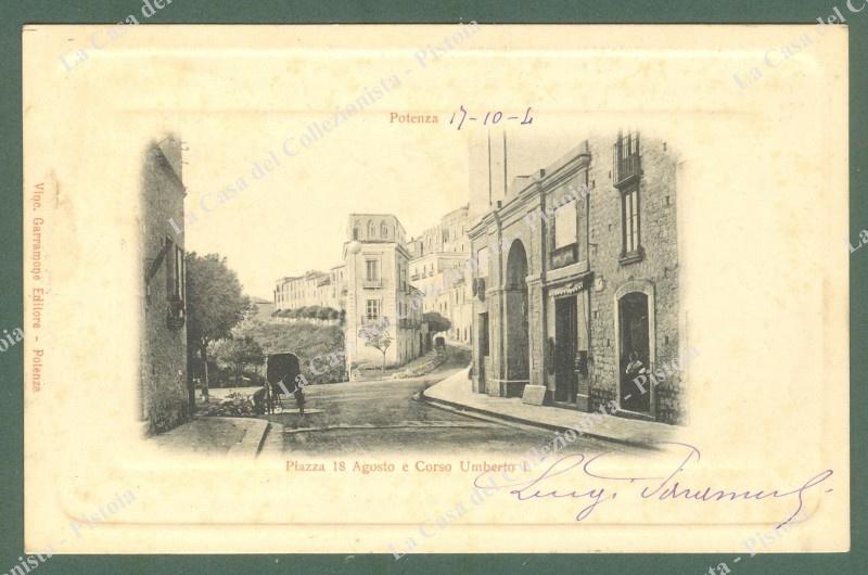 Basilicata. POTENZA. Corso Umberto. Cartolina d'epoca viaggiata nel 1904.