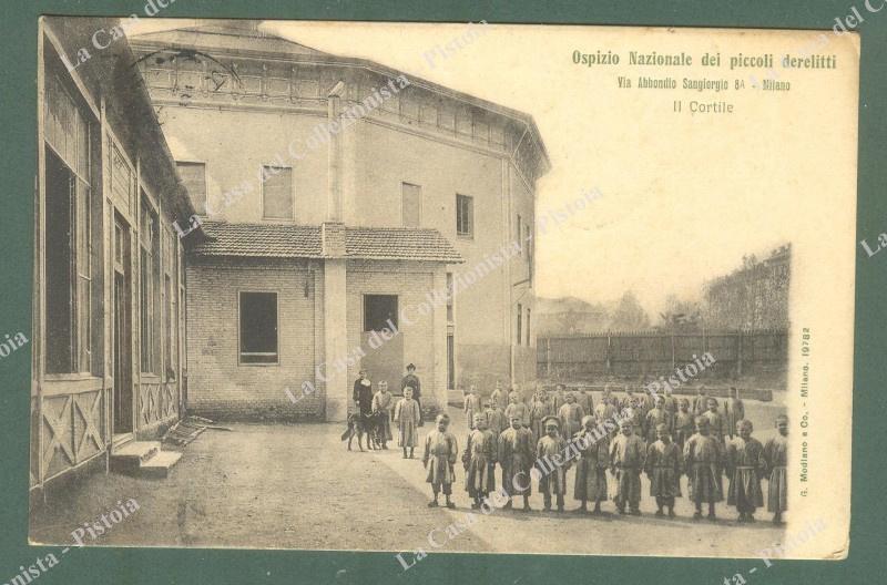 Lombardia. MILANO. Ospizio piccoli derelitti. Cartolina d'epoca viaggiata nel 1909.