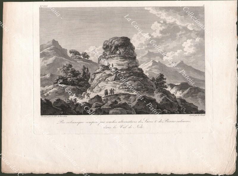 Sicilia. VAL DI NOTO. Incisione all'acquaforte dall'opera di Saint-Non, anno 1836.