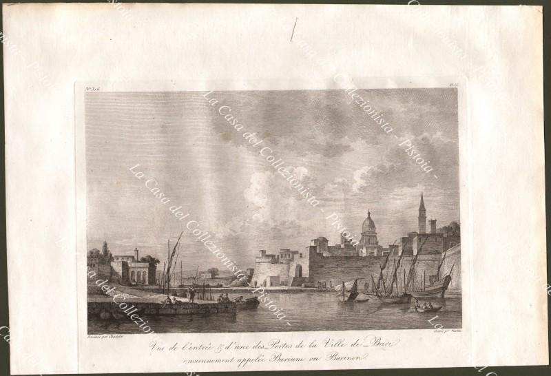 Puglia. BARI. Incisione all'acquaforte tratta dall'opera di Saint-Non, anno 1836.