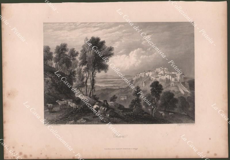 Chiusi. Veduta generale. Dall'opera di Brockedon, circa 1840