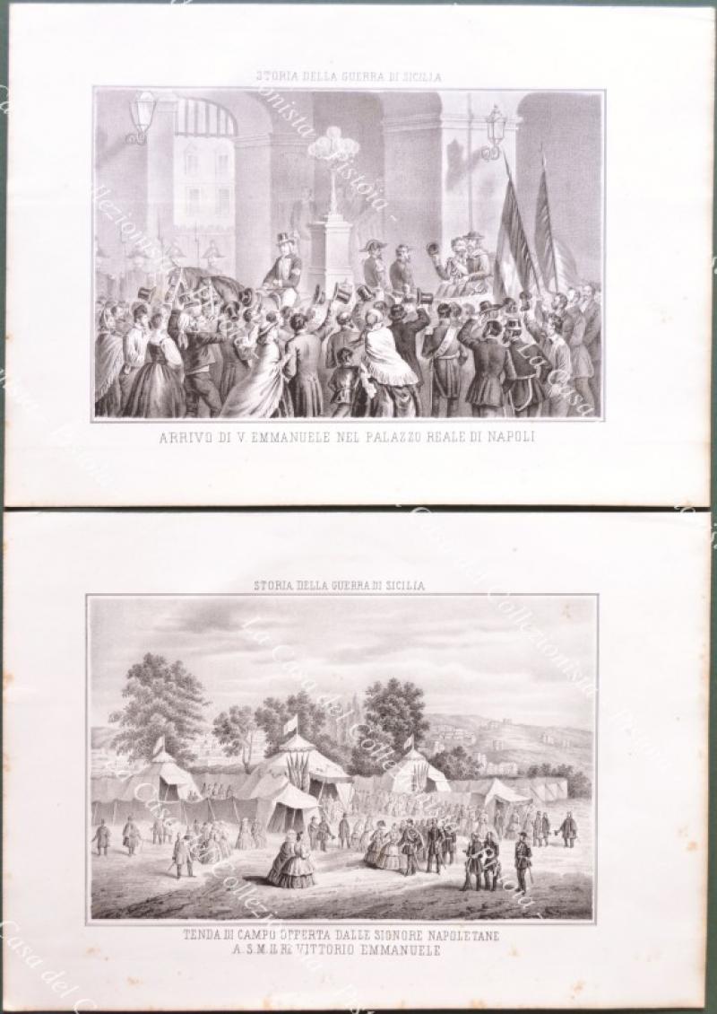 NAPOLI. Due litografie tratte dall'opera di Domenico valente, anno 1862.