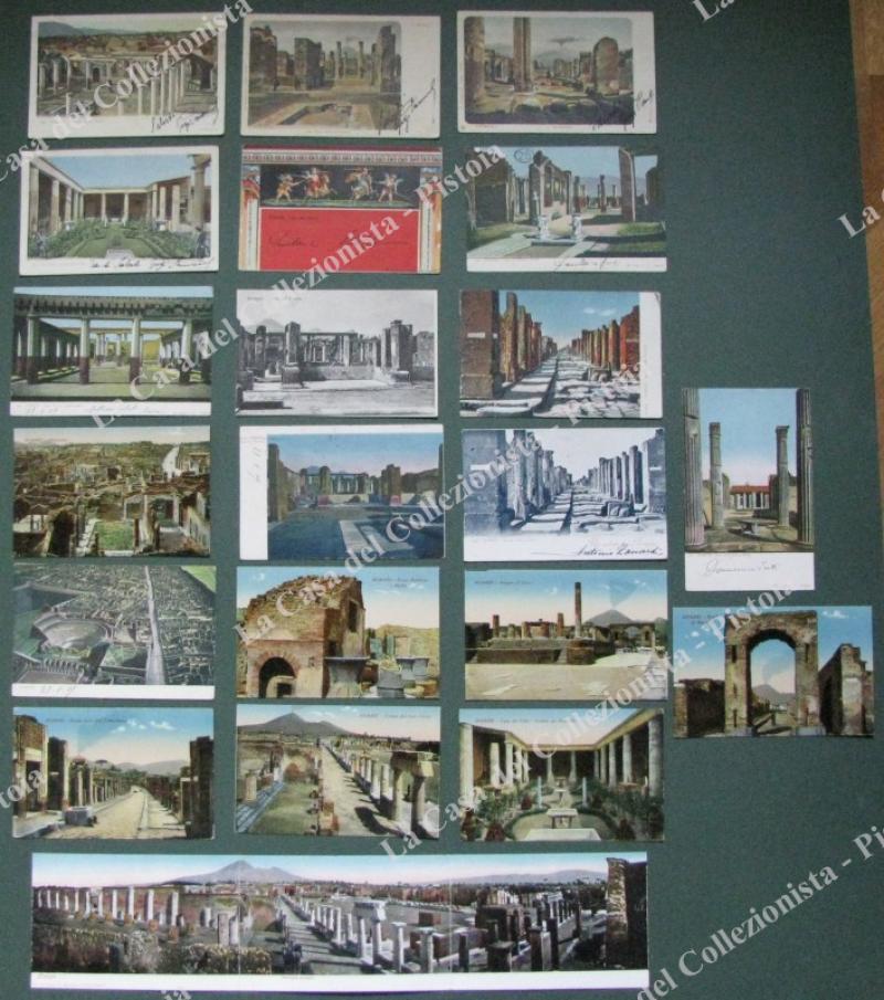 Campania. POMPEI, Napoli. 21 cartoline d'epoca inizio '900 (14 viaggiate nel 1900-1912)