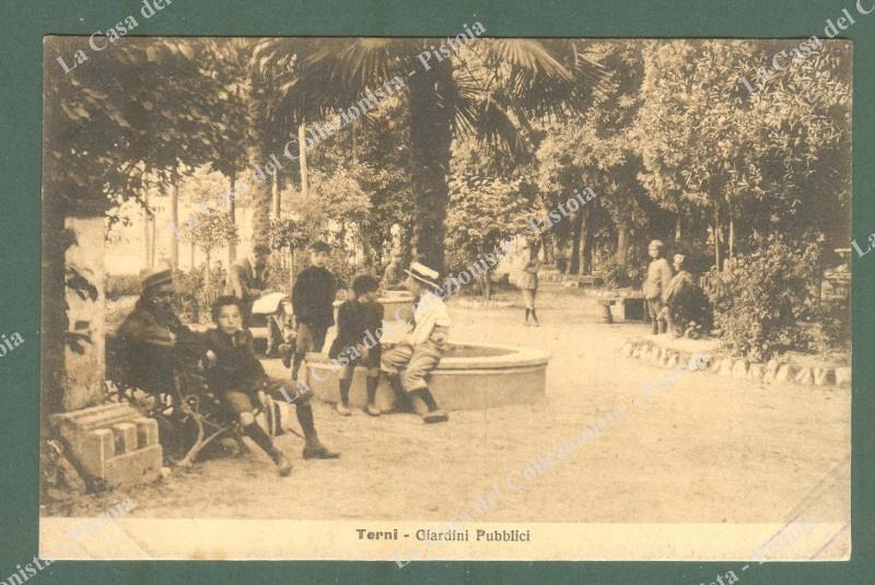 TERNI. Giardini pubblici. Cartolina d'epoca non viaggiata, circa 1920.