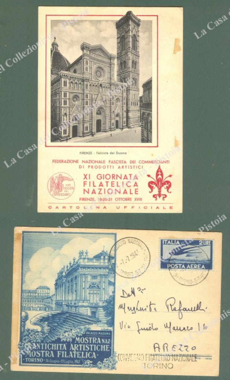 MOSTRE FILATELICHE di Firenze 1939 e Torino 1947.
