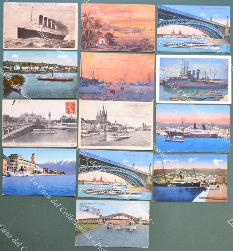 NAVI CIVILI. 13 cartoline viaggiate tra il 1910 ed il 1918.