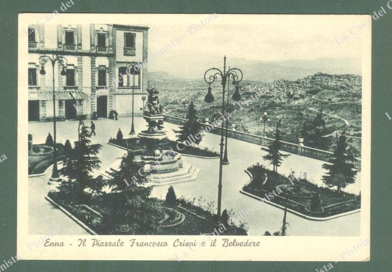 Sicilia. ENNA. Piazzola Crispi. Cartolina d'epoca viaggiata nel 1939, formato grande.