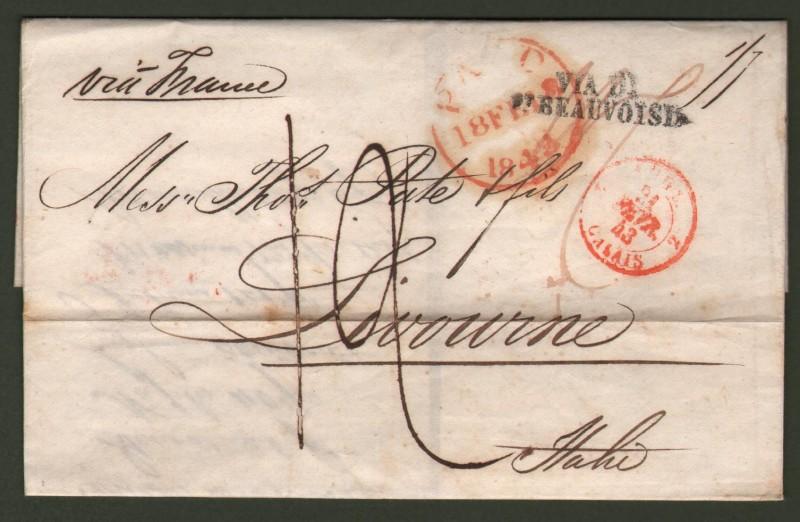 TOSCANA. 1843 da LONDRA a LIVORNO. Completa del testo.