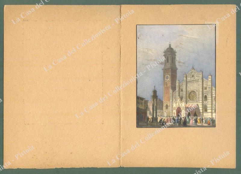 COMO. La Cattedrale. Incisione colorata all'epoca, circa 1850