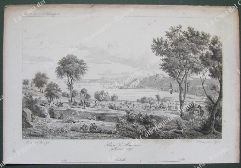 ANCONA. "Prise d'Ancone 9 Fevrier 1797". Da Gall. Hist. de Versailles anno 1835