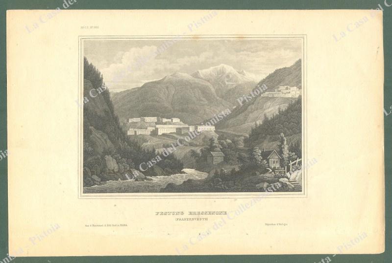 BRESSANONE, Alto Adige. "FESTUNG BRESSENONE". Incisione, circa 1850