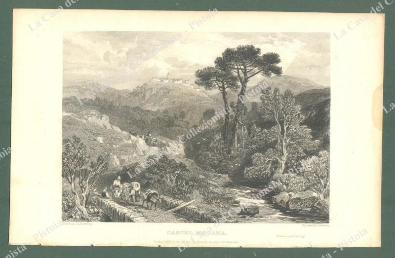 CASTEL MADAMA, dintorni Roma. Incisone, Londra, Jennings, 1832