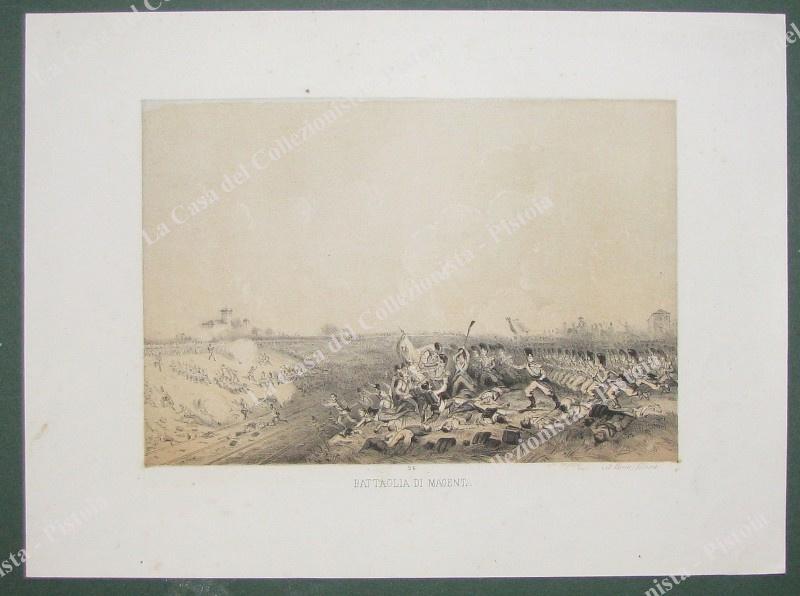 MAGENTA. "BATTAGLIA DI MAGENTA". Animata veduta dall'opera di Carlo Bossoli, 1860