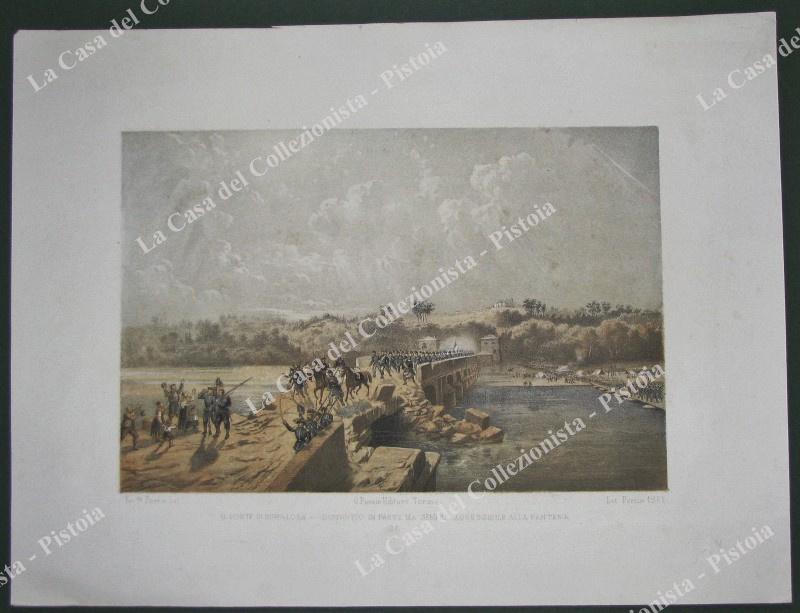 BUFFALORA, Brescia. "THE BRIDGE OF BUFFALORA... ". Panoramica animata veduta tratta dall'opera di Carlo Bossoli, anno 1860.