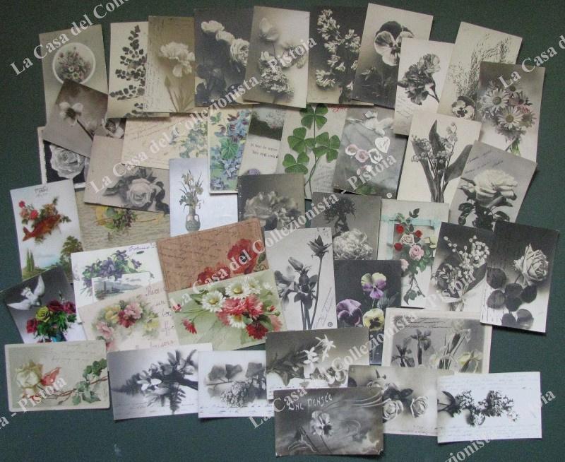 FIORI. Lotto di 43 cartoline d'epoca quasi tutte spedite, inizio '900.
