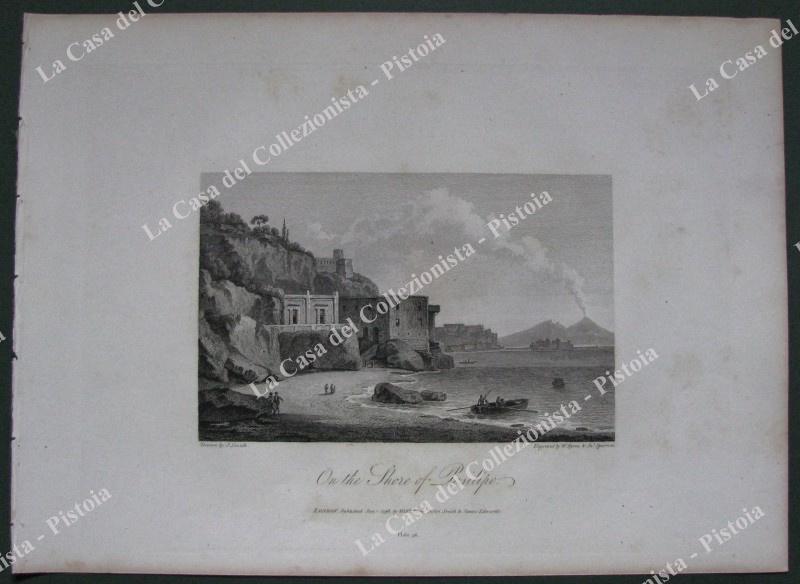 NAPOLI. "On the Shore of Posilipo". Acquaforte tratta da J.Smith, Londra, 1799