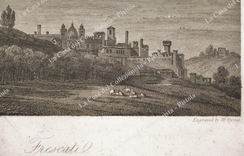 Lazio. FRASCATI. ANNO 1799. "Frescati". Acquaforte tratta dall'opera di J. Smith
