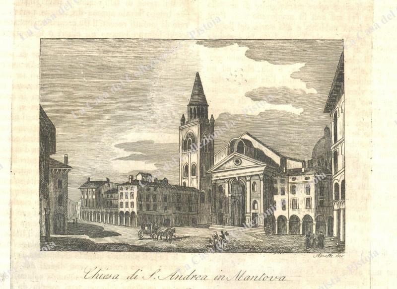 MANTOVA. "Chiesa di S.Andrea in Mantova". Tratta da L'Omnibus Pittoresco anno 1840.
