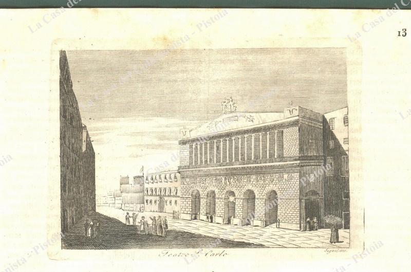 NAPOLI. "Teatro S.Carlo". Acquaforte tratta da L'Omnibus Pittoresco del 1840