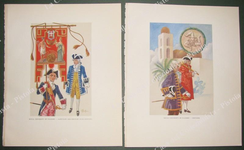 PALERMO. Reale Università. 2 tavole dis. da E.Bottaro, circa 1930