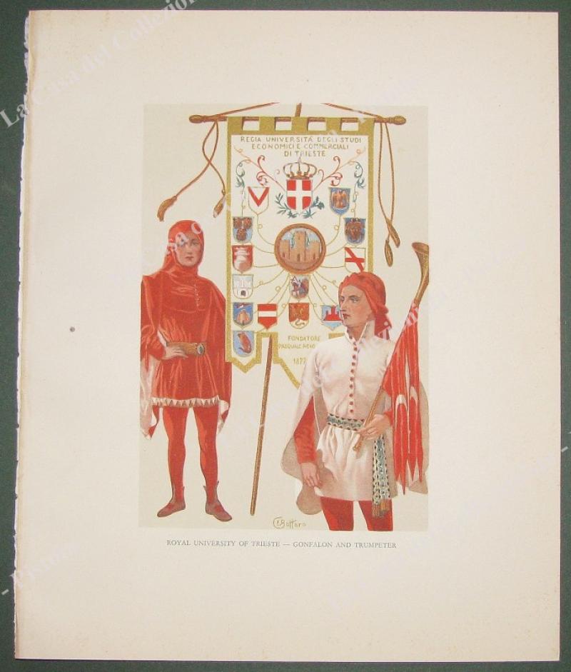 TRIESTE. Reale Università. Tavola dis. da E.Bottaro, circa 1930