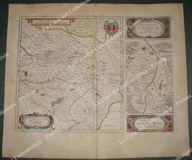 FRANCE. "LEMOVICUM, LYMOSIN" - "TOPOGRAPHIA LIMANIAE". Amsterdam, presso Guglielmo Blaeu, circa 1660.