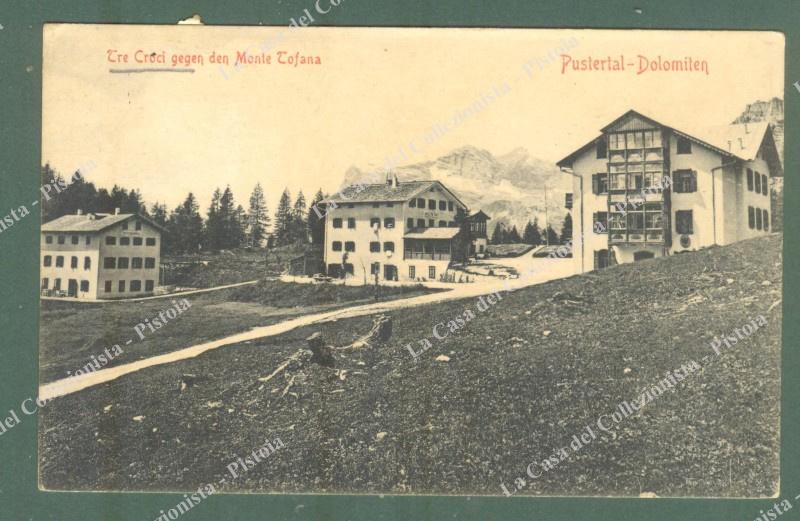 CORTINA, Bolzano. Hotel Tre Croci. Cartolina d'epoca viaggiata primi '900