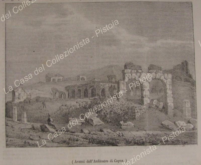 CAPUA, Campania. Resti dell'Anfiteatro. Poliorama Pittoresco 1837. Intero fascicolo