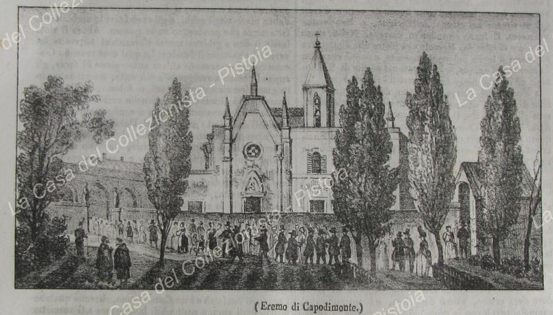 CAPODIMONTE, Campania. Veduta dell'eremo. Poliorama Pittoresco 1836. Fascicolo intero