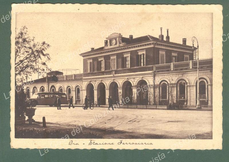 BRA, Cuneo. Stazione Ferroviaria. Cartolina d'epoca viaggiata nel 1941