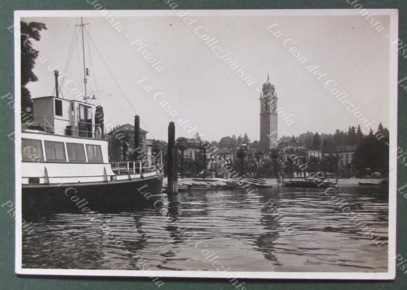 PALLANZA, Lago Maggiore. Battello in primo piano. Cartolina d'epoca fotografica, circa 1935