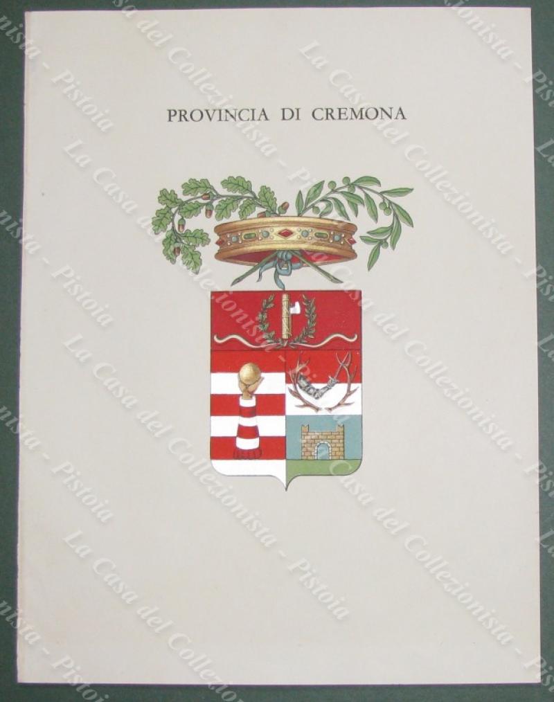 PROVINCIA DI CREMONA. Stemma policromo. Circa 1930.