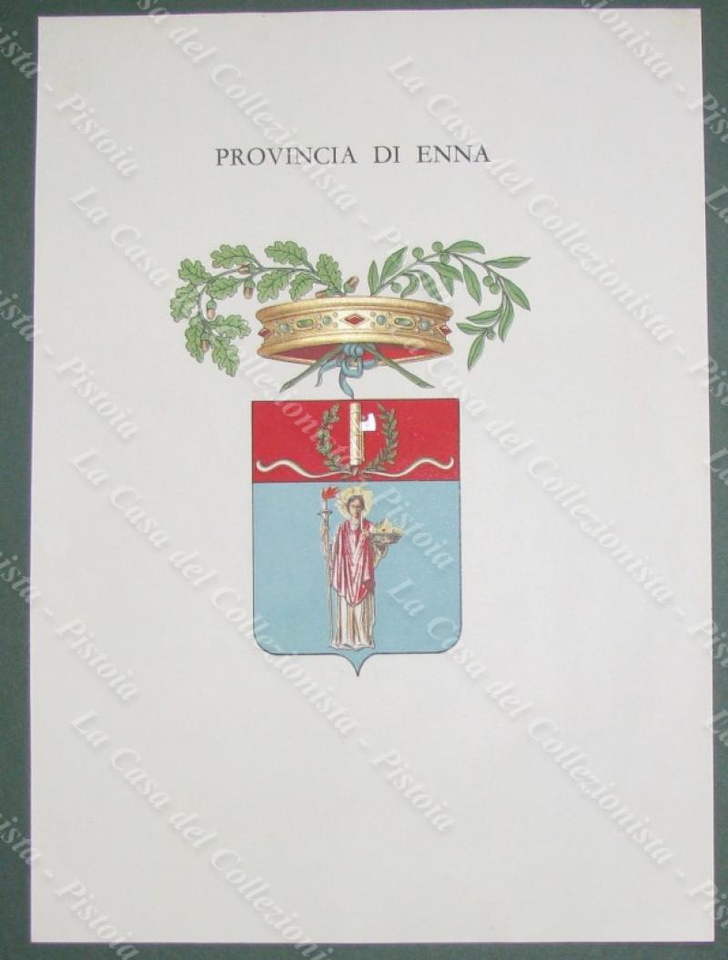 PROVINCIA DI ENNA. Stemma policromo. Circa 1930.