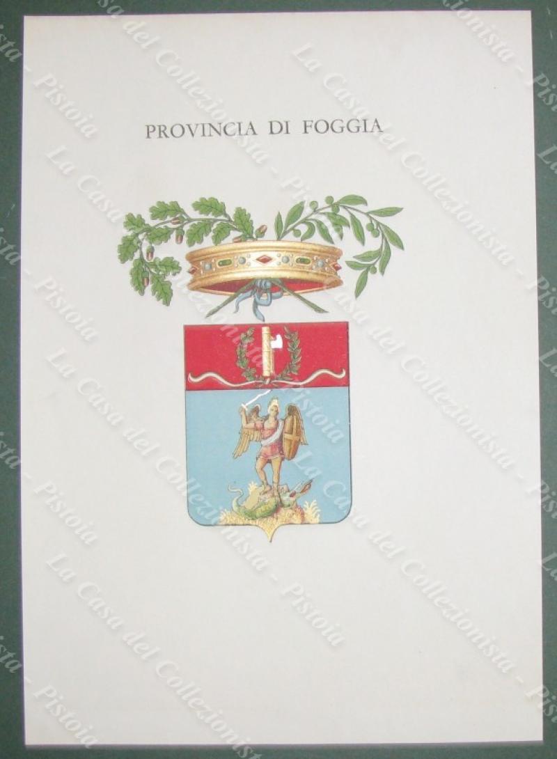 PROVINCIA DI FOGGIA. Stemma policromo. Circa 1930.
