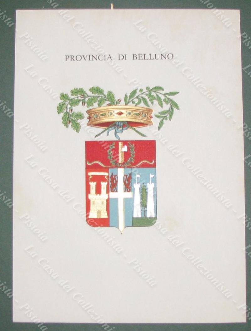 PROVINCIA DI BELLUNO. Stemma policromo. Circa 1930.