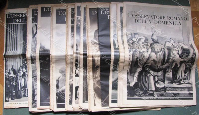 (Periodico illustrato) OSSERVATORE ROMANO DELLA DOMENICA. Anno VI (Anno 1939), annata completa di 53 numeri non rilegati